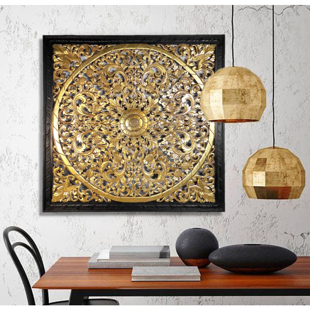 decorative panel lily gold wash bali design hand carved hand made decorative house furniture wood material decorative wall panels decorative wood panels decorative panel board
