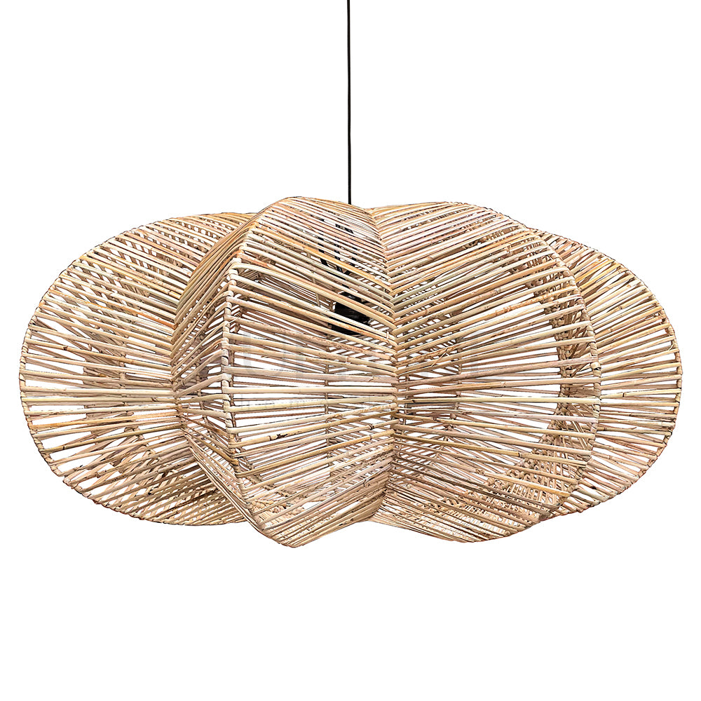 rattan pendant hang lamp shades lembongan bali design hand carved hand made home decorative house furniture wood material