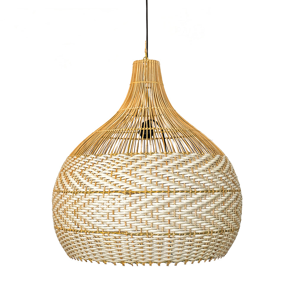 rattan pendant hang lamp shades medewi white bali design hand carved hand made home decorative house furniture wood material