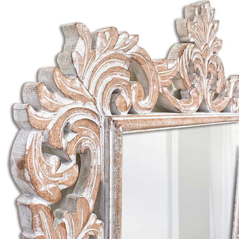 wood mirror uluwatu antic wash bali design hand carved hand made home decorative house furniture wood material